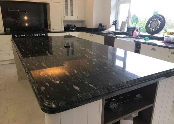black granite worktops