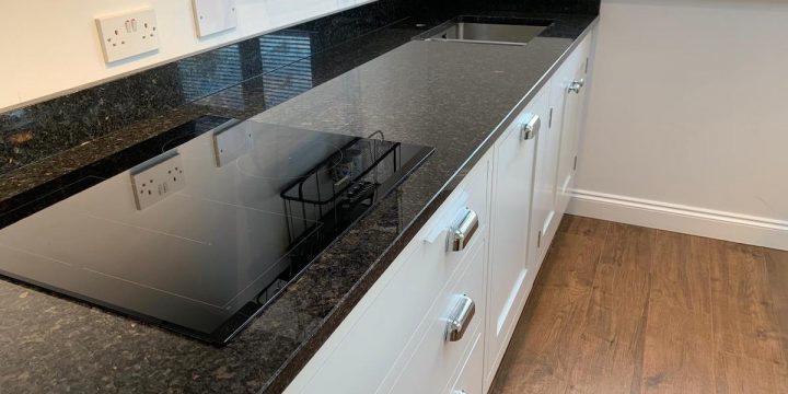 polished black granite worktop